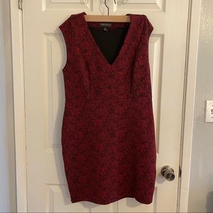 FOREVER 21 Floral Red Bodycon Dress 1X
